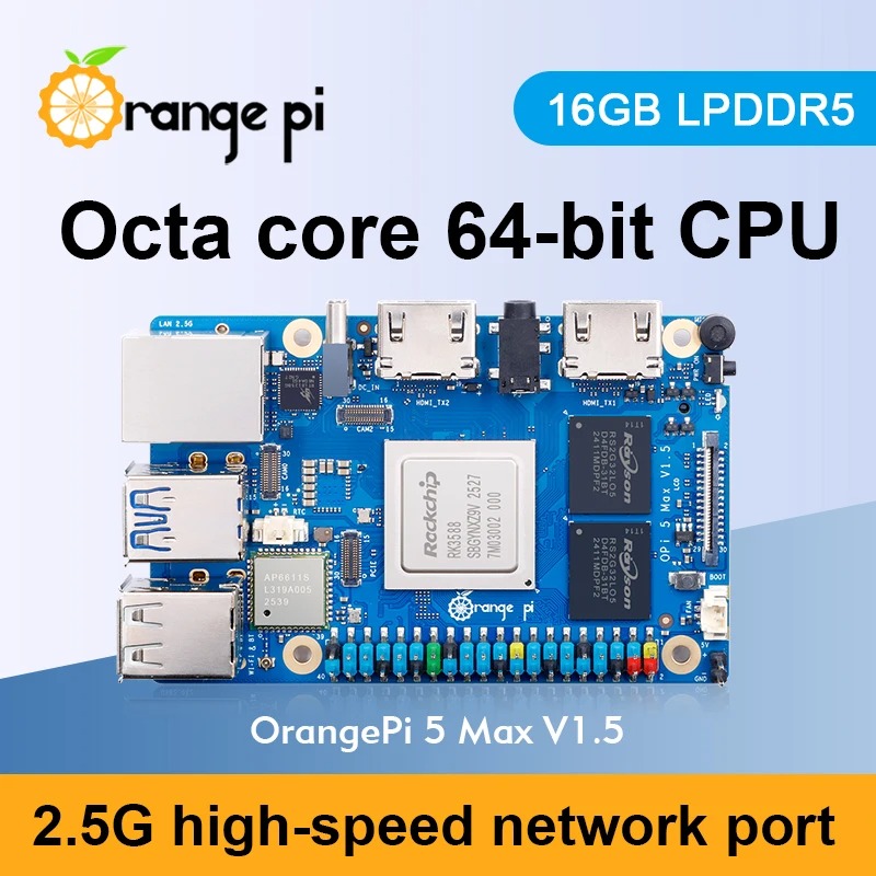 RoRuSOrange Pi 5 Max 16GB V1.5 - огляд і ціна Orange Pi 5 Max Rk3588